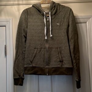 PINK Victoria's Secret Gray Zip-Up Hoodie